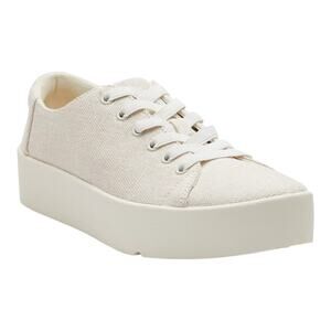 TOMS Women's Verona Lace Up Canvas Sneakers White Size 7 1/2 M